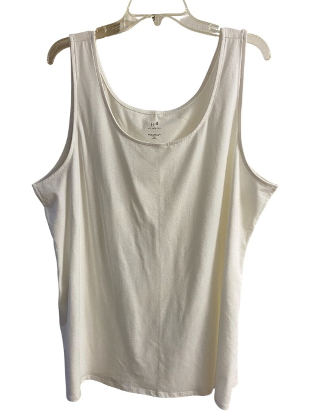 J Jill White Long Perfect Tank Cotton 3X